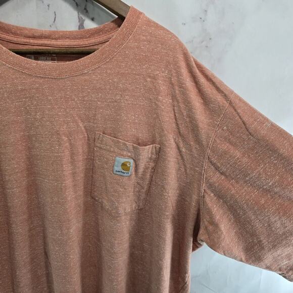 Carhartt T Shirt Mens 2XL T Orange Pocket Loose Fit Tee Short Sleeve Heathered - Picture 10 of 11